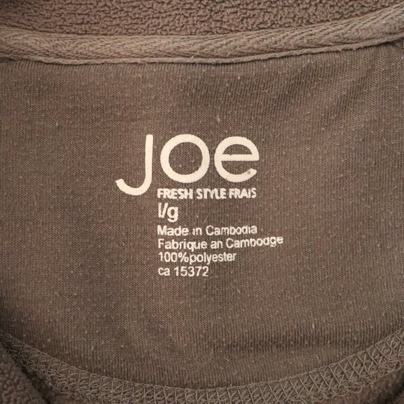 Joe Fresh Women's Large Grey Quarter-Zip Fleece Long Sleeve Sweater Pullover - Picture 10 of 12